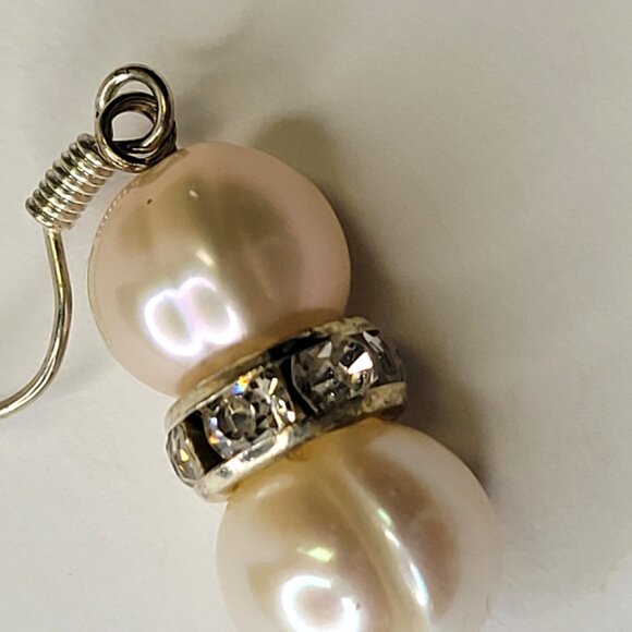 Pink and White Pearl Earrings - Picture 3 of 7